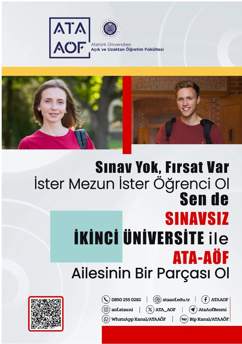 Sınavsız İkinci Üniversite ile ATA-AÖF Ailesinin Bir Parçası Ol